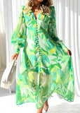 Chrys Midi Dress - Lime Floral